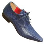 Sapato Masculino Italiano Em Couro Oxford - Azul - Blue Foursquare