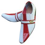Sapato Masculino Italiano Em Couro Social Executivo - Branco - White Red