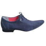 Sapato Masculino Italiano Em Couro Oxford - Azul - Blue Nobuck