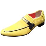 Sapato Masculino Italiano Em Couro Social Executivo Em Couro - Amarelo - Yellow Mask