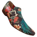 Sapato Masculino Italiano Em Couro Social Executivo Em Couro Preto Floral