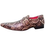Sapato Masculino Italiano Em Couro Social Executivo Ref: 955 - Marrom - Brown Snake