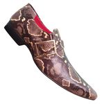 Sapato Masculino Italiano Em Couro Social Executivo Ref: 955 - Marrom - Brown Snake