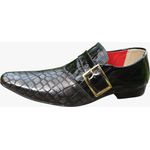 Sapato Masculino Italiano Em Couro Social Executivo Preto Dark Pallace Ref:898 Preto