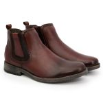 Bota Masculina Em Couro Marrom Verniz Marrom Ref: 49 Flex