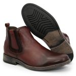 Bota Masculina Em Couro Marrom Verniz Marrom Ref: 49 Flex