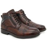 Bota Masculina Em Couro Marrom Verniz Marrom Ref: 53