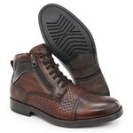 Bota Masculina Em Couro Marrom Verniz Marrom Ref: 53