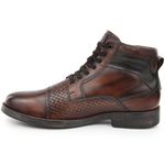 Bota Masculina Em Couro Marrom Verniz Marrom Ref: 53