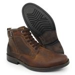 Bota Masculina Em Couro Marrom Verniz Marrom Ref: 54