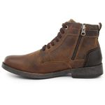 Bota Masculina Em Couro Marrom Verniz Marrom Ref: 54