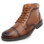 Bota Masculina Em Couro Marrom Verniz Marrom Ref: 52 