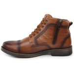 Bota Masculina Em Couro Marrom Verniz Marrom Ref: 52 