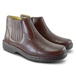 Bota Masculina Italiana Executiva em Couro Café Verniz Ref: 175CA