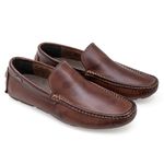 Mocassim Masculino Italiano Executivo em Couro Conhaque Verniz Ref: 402CO