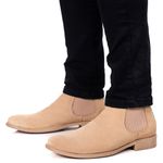 Bota Masculina Italiana Executiva em Couro Areia Verniz Ref: PN1777AR