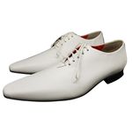 Sapato Masculino Italiano Em Couro Branco Fosco Ref: D216 Branco