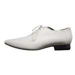 Sapato Masculino Italiano Em Couro Branco Fosco Ref: D216 Branco