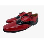 Sapato Masculino Italiano Em Couro Vermelho Verniz Molhado Ref: D719