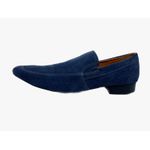 Mocassim Masculino Italiano Em Couro Azul Camurça Ref: D722