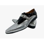 Sapato Masculino Italiano Em Couro Social Prata Croco Ref: D729 Outlet