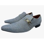 Sapato Masculino Italiano Em Brim Jeans Cinza Ref: D744