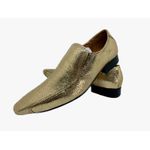 Mocassim Masculino Italiano Em Couro Dourado Verniz Molhado Ref: D753