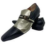Mocassim Masculino Italiano Em Couro Dourado Serpente Ref: D615