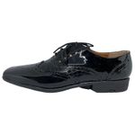 Sapato Masculino Italiano Em Couro Preto Executivo Croco Verniz Ref: D622