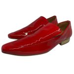 Mocassim Masculino Italiano Em Couro Vermelho Verniz Ref: D629