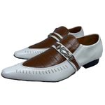 Sapato Masculino Italiano Em Couro Marrom Social Croco Ref: D632