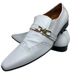 Sapato Masculino Italiano Em Couro Branco Verniz Molhado Ref: D659