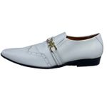 Sapato Masculino Italiano Em Couro Branco Verniz Molhado Ref: D659