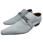 Sapato Masculino Italiano Em Couro Branco Aerado Ref: D662