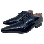 Sapato Masculino Italiano Em Couro Executivo Azul Verniz Ref: D663