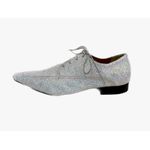 Sapato Masculino Italiano Em Couro Branco Glitter Ref: D668