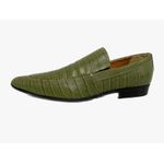 Mocassim Masculino Italiano Em Couro Social Verde Croco Verniz Ref: D676