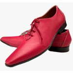 Sapato Masculino Italiano Em Couro Executivo Vermelho Verniz Ref: D677