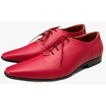 Sapato Masculino Italiano Em Couro Executivo Vermelho Verniz Ref: D677