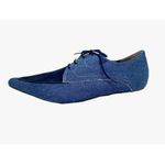 Sapato Masculino Italiano Social Executivo em Jeans Azul Ref: D768