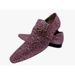 Sapato Masculino Italiano Em Couro Social Rosa Glitter Ref: D795