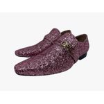 Sapato Masculino Italiano Em Couro Social Rosa Glitter Ref: D795