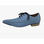 Sapato Masculino Italiano Em Couro Social Azul Pastel Ref: D804