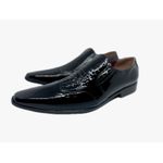 Mocassim Masculino Italiano Em Couro Social Croco Preto Ref: D817