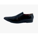 Mocassim Masculino Italiano Em Couro Social Croco Preto Ref: D817