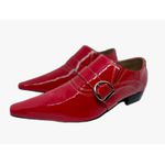 Sapato Masculino Italiano Em Couro Social Vermelho Ref: D818