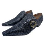 Sapato Masculino Italiano Em Couro Social Preto Glitter Ref: D819