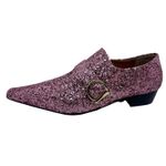 Sapato Masculino Italiano Em Couro Social Rosa Glitter Ref: D820 Copia