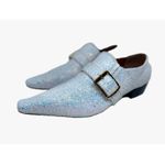 Sapato Masculino Italiano Em Couro Social Branco Glitter Ref: D824