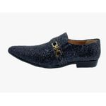 Sapato Masculino Italiano Em Couro Social Preto Glitter Ref: D826